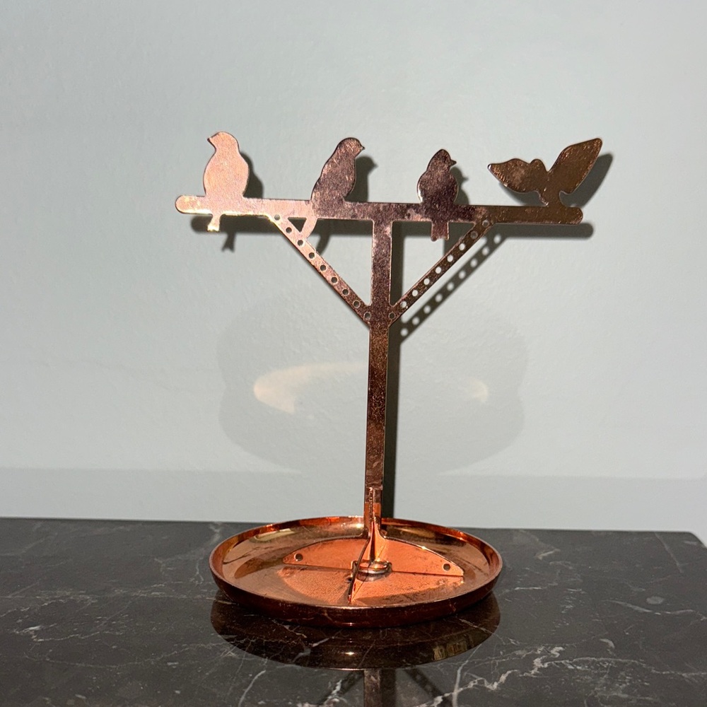 Copper tone jewelry holder